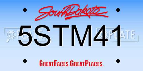 5STM41 South Dakota License Plate