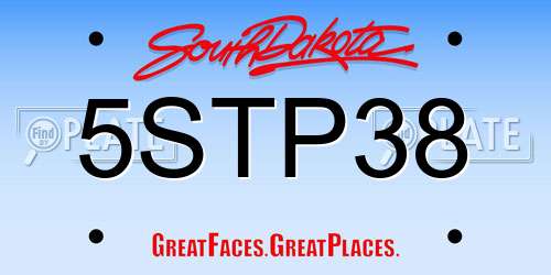 5STP38 South Dakota License Plate