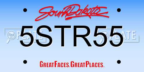 5STR55 South Dakota License Plate