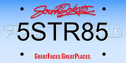 5STR85 South Dakota License Plate