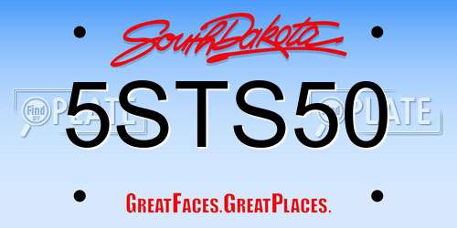 5STS50 South Dakota License Plate