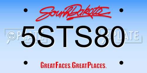 5STS80 South Dakota License Plate