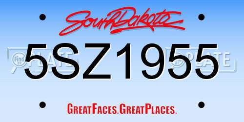 5SZ1955 South Dakota License Plate