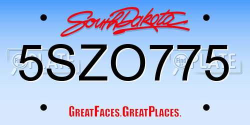 5SZO775 South Dakota License Plate