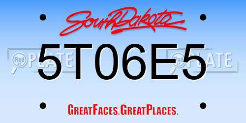 5T06E5 South Dakota License Plate