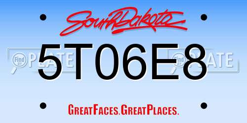 5T06E8 South Dakota License Plate