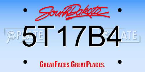 5T17B4 South Dakota License Plate