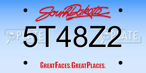 5T48Z2 South Dakota License Plate