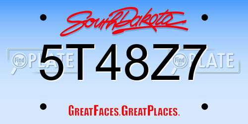 5T48Z7 South Dakota License Plate