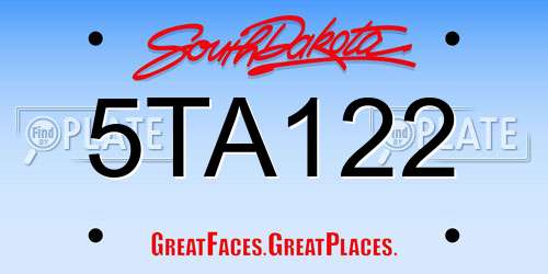 5TA122 South Dakota License Plate