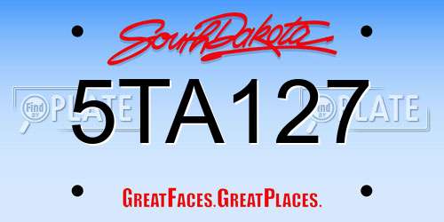 5TA127 South Dakota License Plate