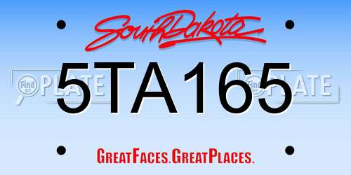 5TA165 South Dakota License Plate