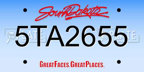 5TA2655 South Dakota License Plate
