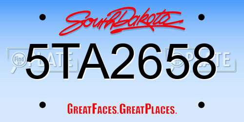 5TA2658 South Dakota License Plate
