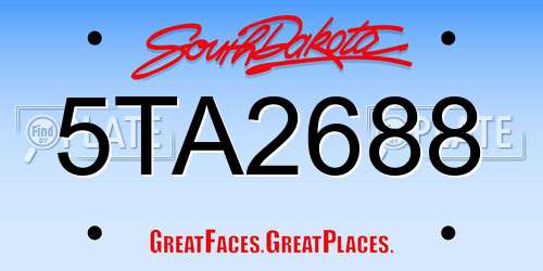 5TA2688 South Dakota License Plate