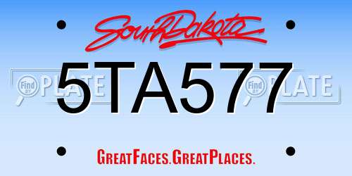 5TA577 South Dakota License Plate