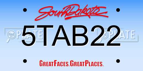 5TAB22 South Dakota License Plate