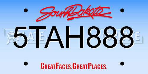 5TAH888 South Dakota License Plate
