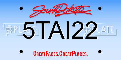 5TAI22 South Dakota License Plate