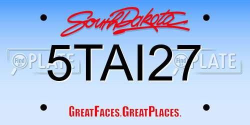5TAI27 South Dakota License Plate