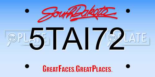 5TAI72 South Dakota License Plate