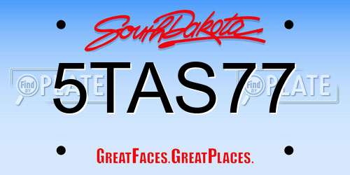 5TAS77 South Dakota License Plate