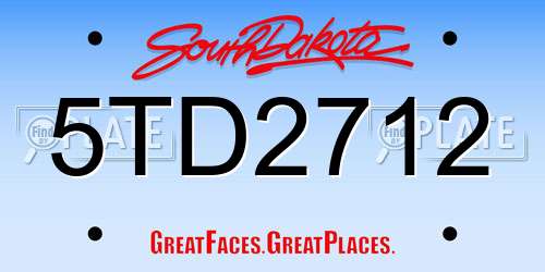 5TD2712 South Dakota License Plate