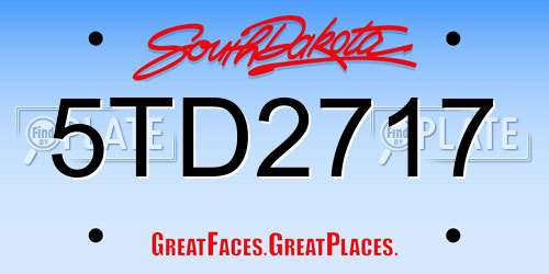 5TD2717 South Dakota License Plate