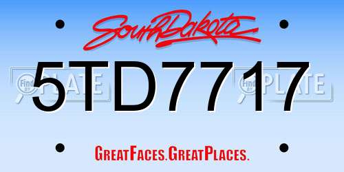 5TD7717 South Dakota License Plate