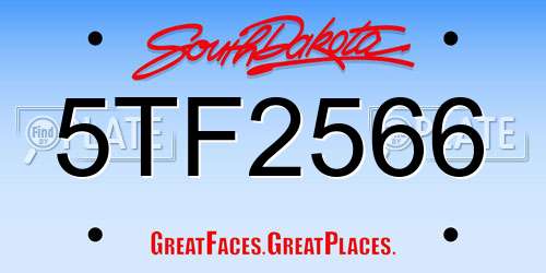 5TF2566 South Dakota License Plate