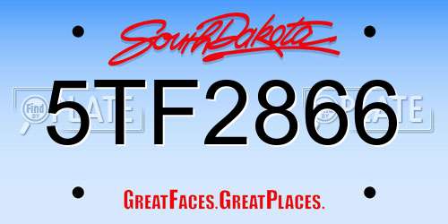 5TF2866 South Dakota License Plate