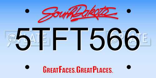 5TFT566 South Dakota License Plate