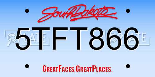 5TFT866 South Dakota License Plate