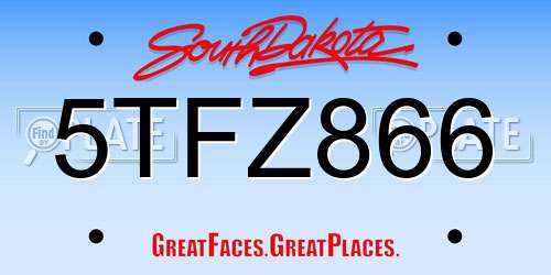5TFZ866 South Dakota License Plate