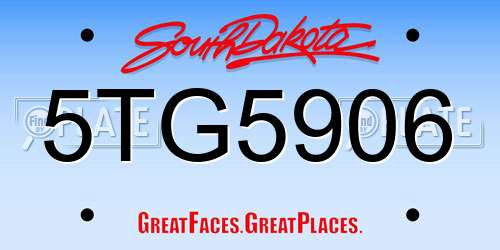 5TG5906 South Dakota License Plate
