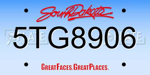 5TG8906 South Dakota License Plate