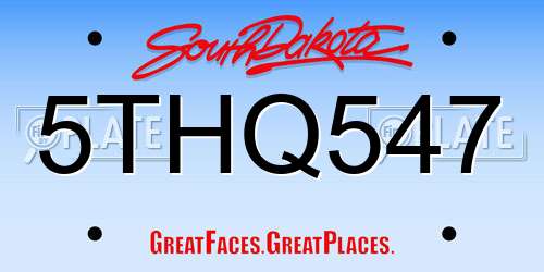5THQ547 South Dakota License Plate