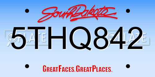 5THQ842 South Dakota License Plate