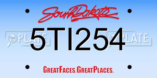 5TI254 South Dakota License Plate