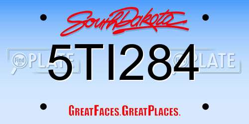 5TI284 South Dakota License Plate