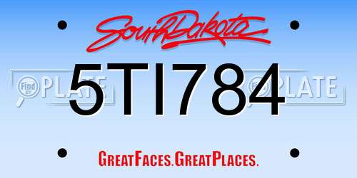 5TI784 South Dakota License Plate