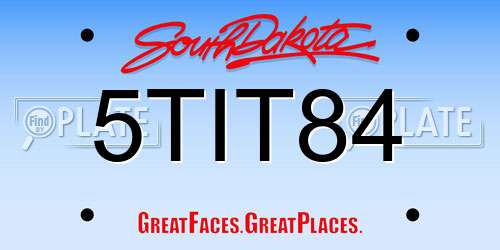 5TIT84 South Dakota License Plate