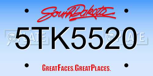 5TK5520 South Dakota License Plate
