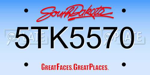 5TK5570 South Dakota License Plate