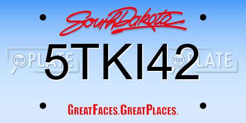 5TKI42 South Dakota License Plate