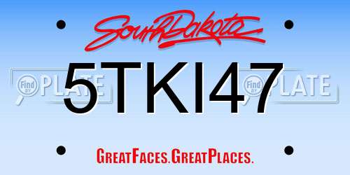 5TKI47 South Dakota License Plate