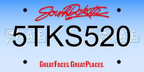 5TKS520 South Dakota License Plate