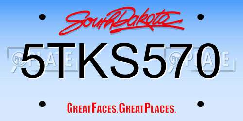 5TKS570 South Dakota License Plate