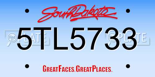 5TL5733 South Dakota License Plate