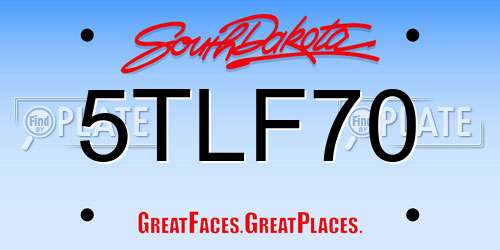 5TLF70 South Dakota License Plate